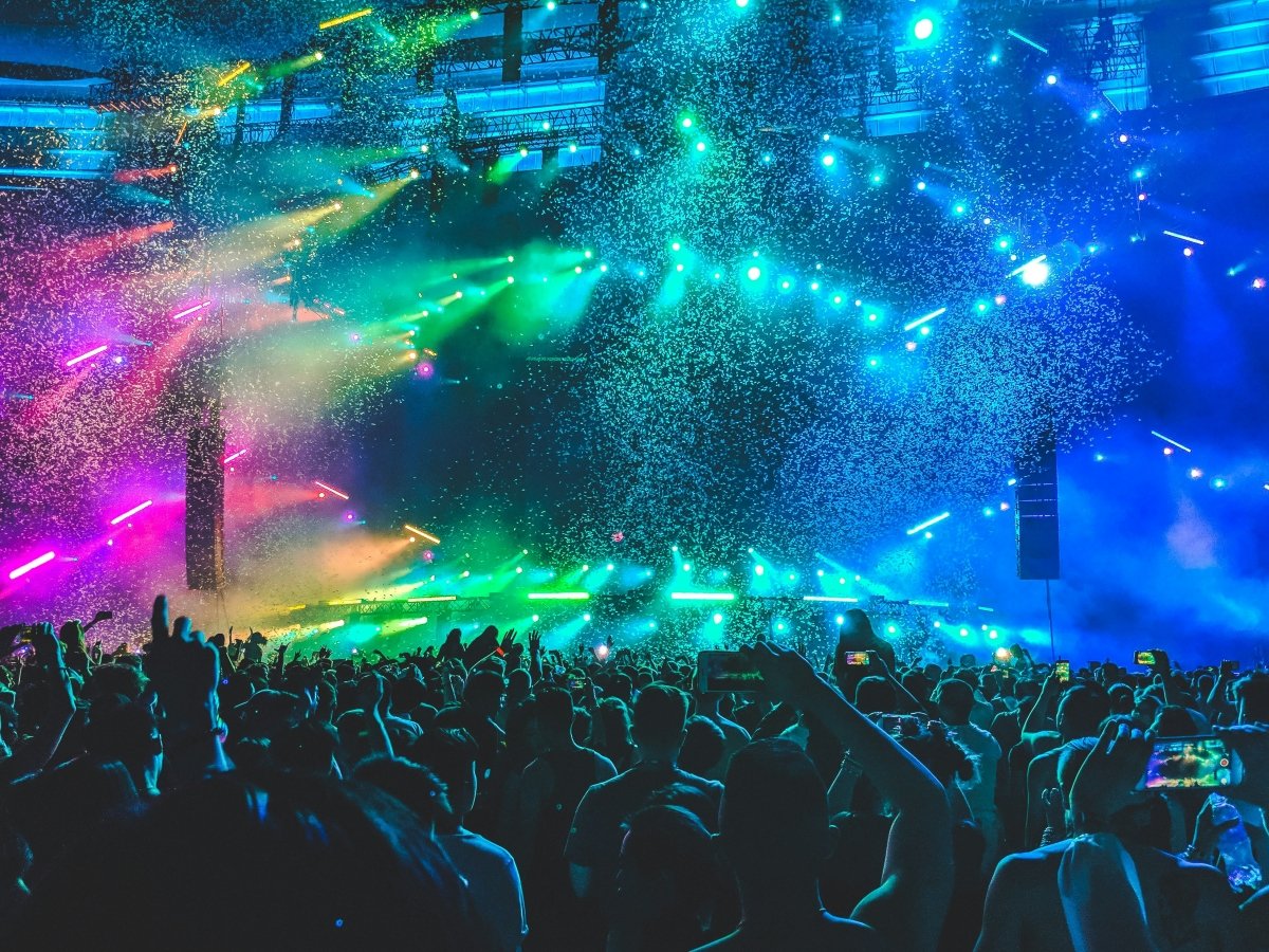 Vibrant Colors at a Music Festival