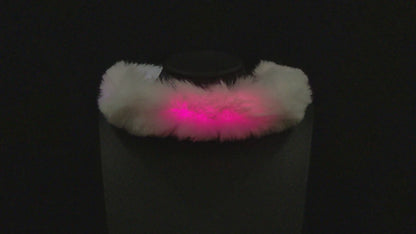 Faux Fur LED Glow Choker with pink chase animation